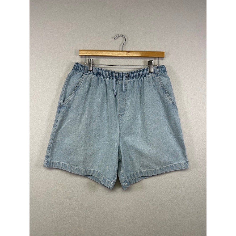 Vintage Mom Shorts Cabin Creek Womens 16A  Blue‎ Elastic Drawstring Denim Shorts
